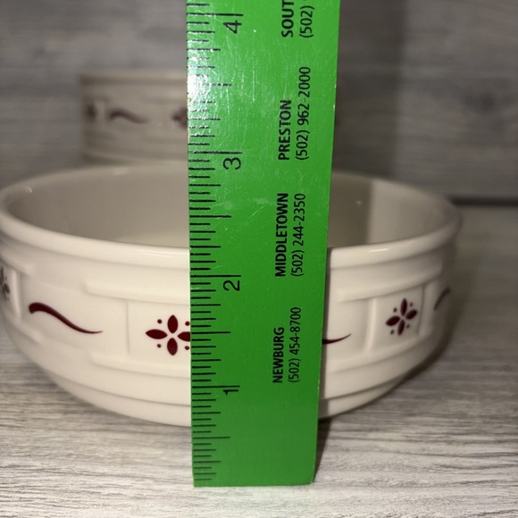 Longaberger Woven Traditions Pottery Red Stackable Bowls 6" Soup Cereal USA~(3) - Picture 4 of 5